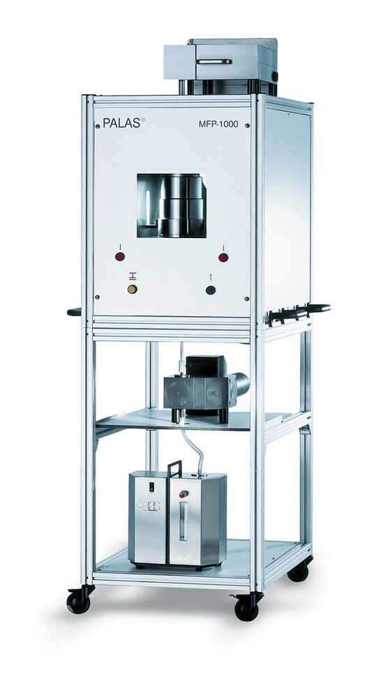 Filterprüfstand, Filtermedienprüfstand, Filterprüfsystem, Filtermedien, Streulichtspektrometer, Aerosolgenerator, Aerosolkonzentration, Aerosolerzeugung, Partikelgrößenanalyse, Abscheidegradbestimmung, Mess- und Regeltechnik