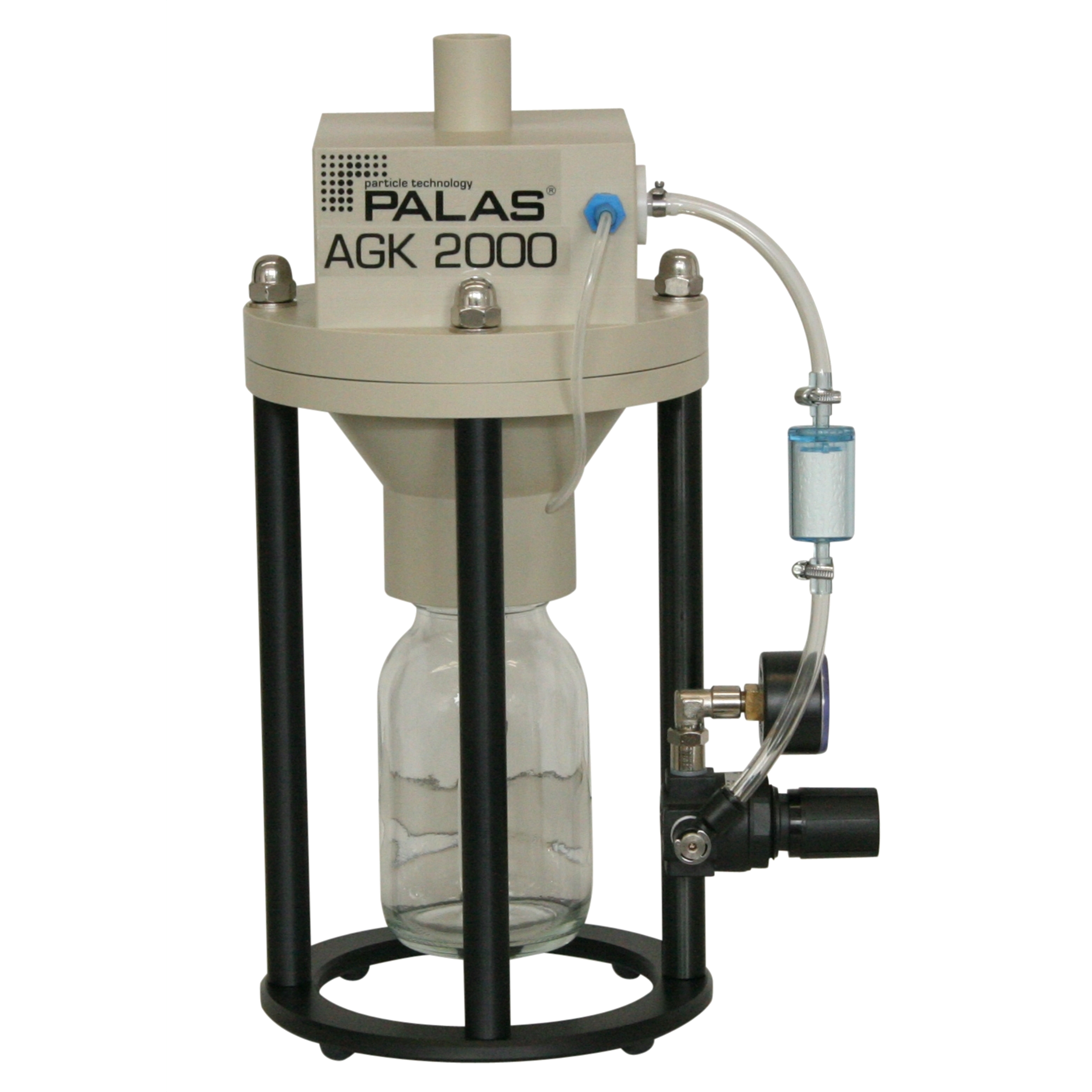 AGK 2000: Feststoffaerosol aus Suspensionen, für Forschung & Qualitätssicherung. Partikelgrößen ca. 5 nm - 15 μm.