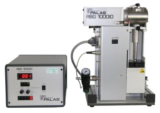 RBG 1000 SD: Druckfest bis 3 bar Überdruck, optionaler Unterdruckbetrieb ab 300 mbar (Absolutdruck). Dispergiert Partikel mit Luft oder Stickstoff als Dispergiergas.
