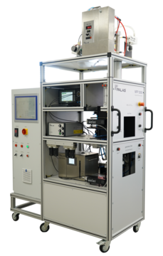 Filterprüfstand, Filtermedienprüfstand, Filterprüfsystem, Filtermedien, Streulichtspektrometer, Aerosolgenerator, Aerosolkonzentration, Aerosolerzeugung, Partikelgrößenanalyse, Fraktionsabscheidegradmessungen, Mess- und Regeltechnik