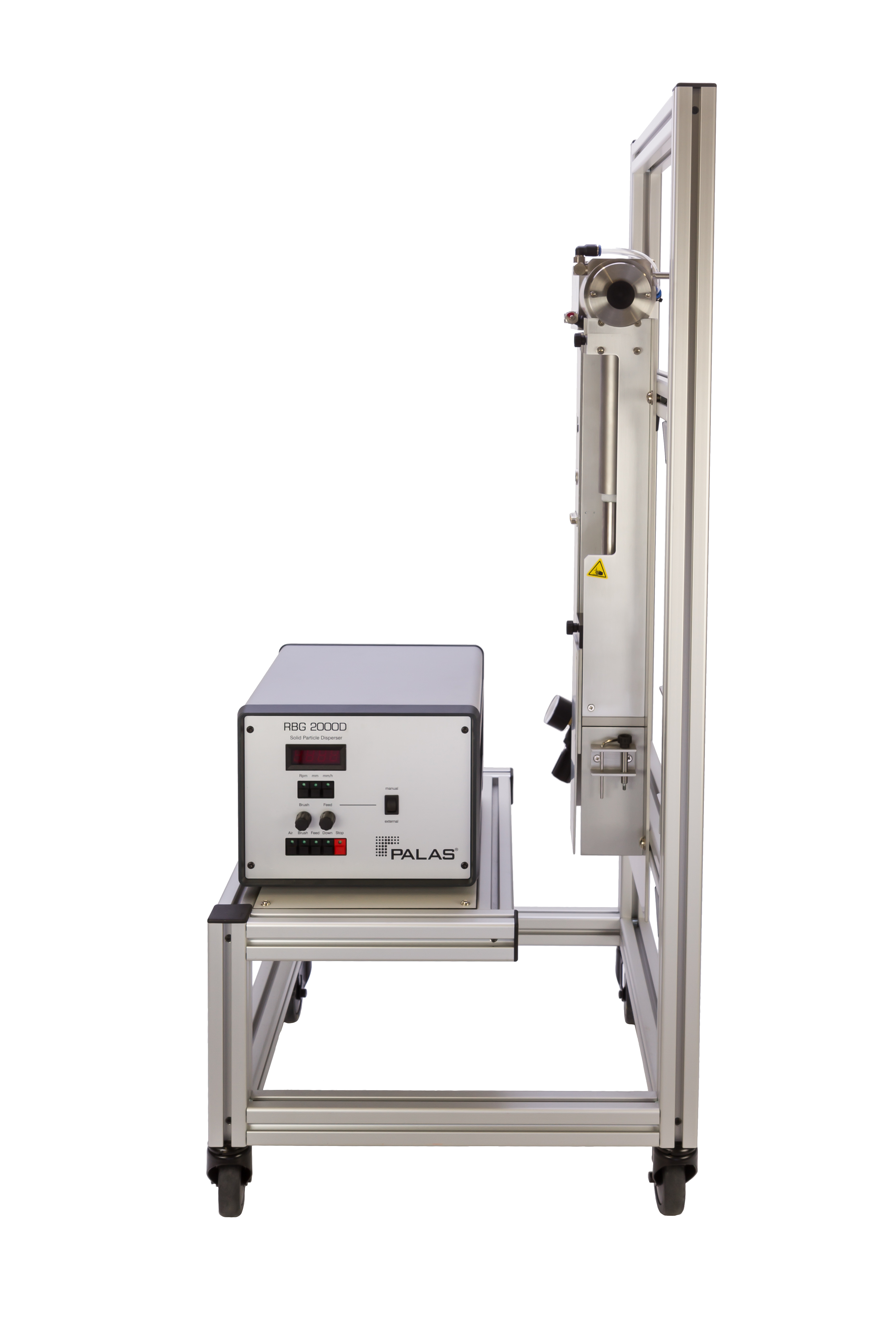RBG 2000: Erzeugt Test-Pr&uuml;faerosole aus Pulvern, Pollen und Sporen. Massenstrom ca. 200 mg/h - 560 g/h. F&uuml;r Forschung, Entwicklung, Qualit&auml;tssicherung und Partikelmessger&auml;te-Kalibrierung.